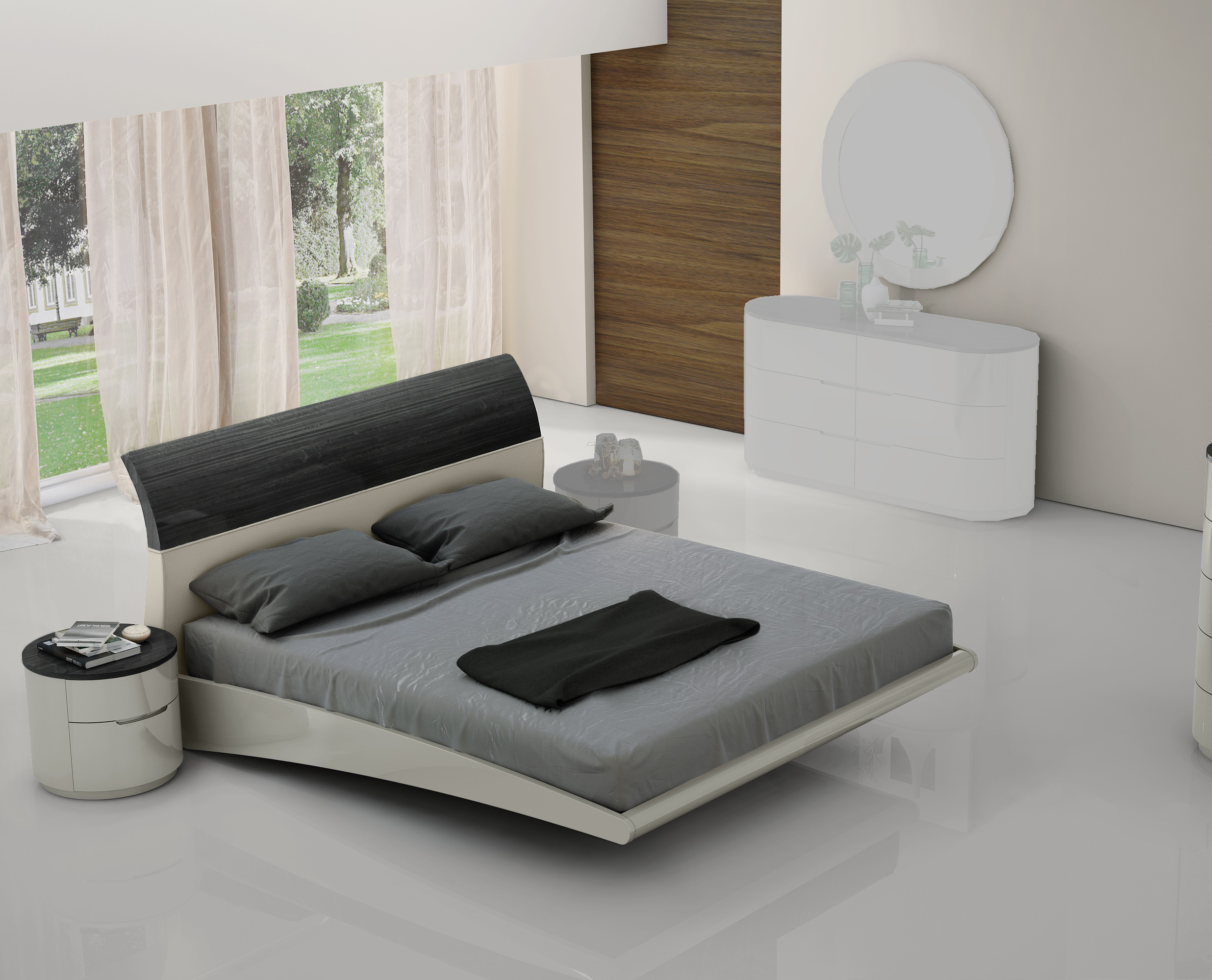 JM Furniture Amsterdam Grey 2pc Queen Bedroom Set